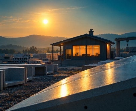 Precast Yard at Golden Hour